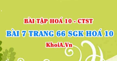 Bài 7 trang 66 SGK Hoá 10 Chân trời sáng tạo